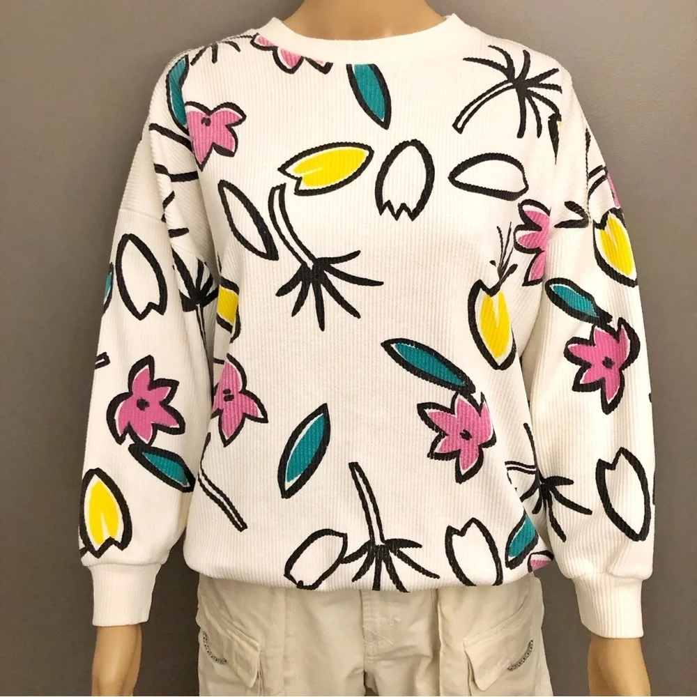 Vintage Oversized Multicolored Artsy Colorful Pattern Sweatshirt Sweater Jumper. - Picture 15 of 16